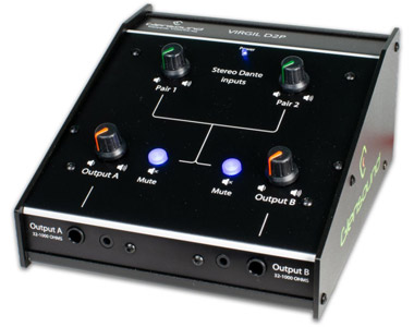 GLENSOUND VIRGIL 2DP HEADPHONE AMPLIFIER Desktop, dual Dante audio inputs, 6.35/3.5mm jack outputs