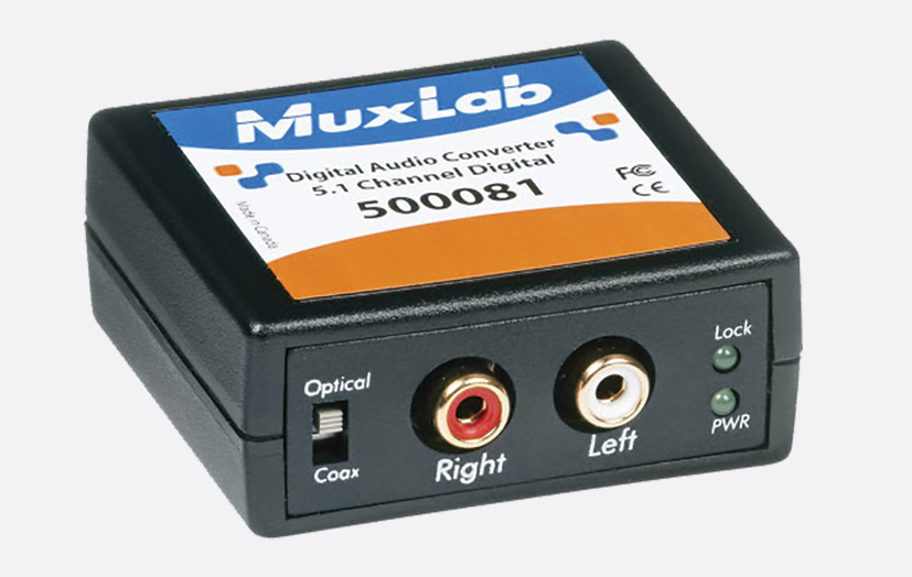 MUXLAB 500081 DIGITAL CONVERTER Dolby 5.1, S/PDif RCA, 2x RCA (phono) analogue out