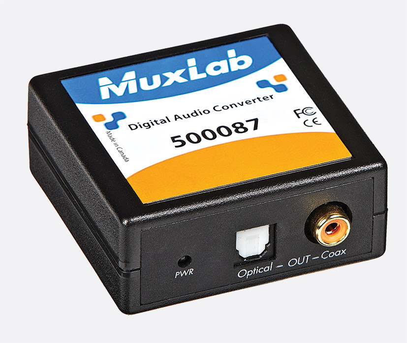 MUXLAB 500087 DIGITAL AUDIO CONVERTER S/PDif RCA, Toslink in, S/PDif RCA  and Toslink digital out