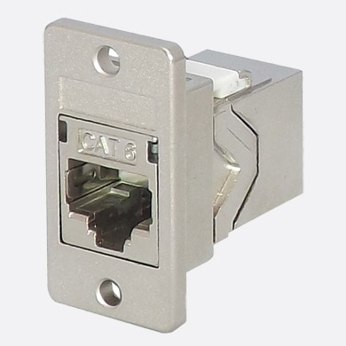 Panel mount CAT6 RJ45 connector mounting