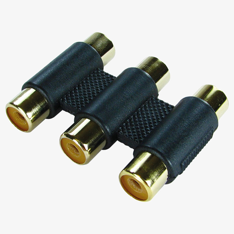 COCAR Triple RCA Male To Female Converter Adapter Phono to RCA Phono Female Connector Coupler 3 in-line Joiner 