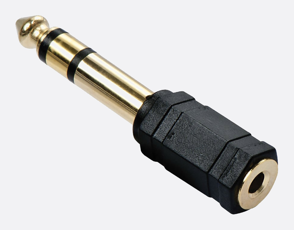 6.35mm Stereo Plug to 3.5mm Stereo Jack Adaptor, 6.35mm Male to