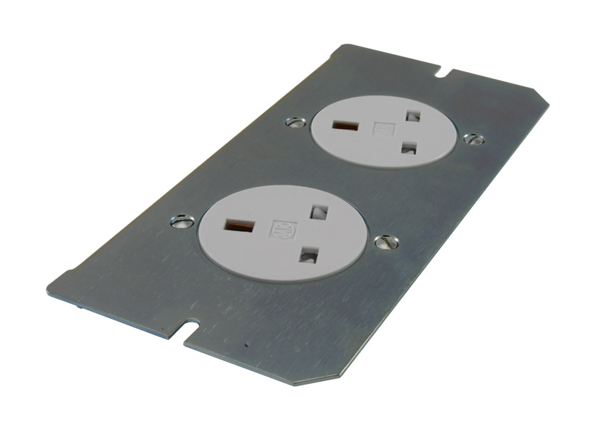 Canford Floor Box Mains Socket Plate With Sockets