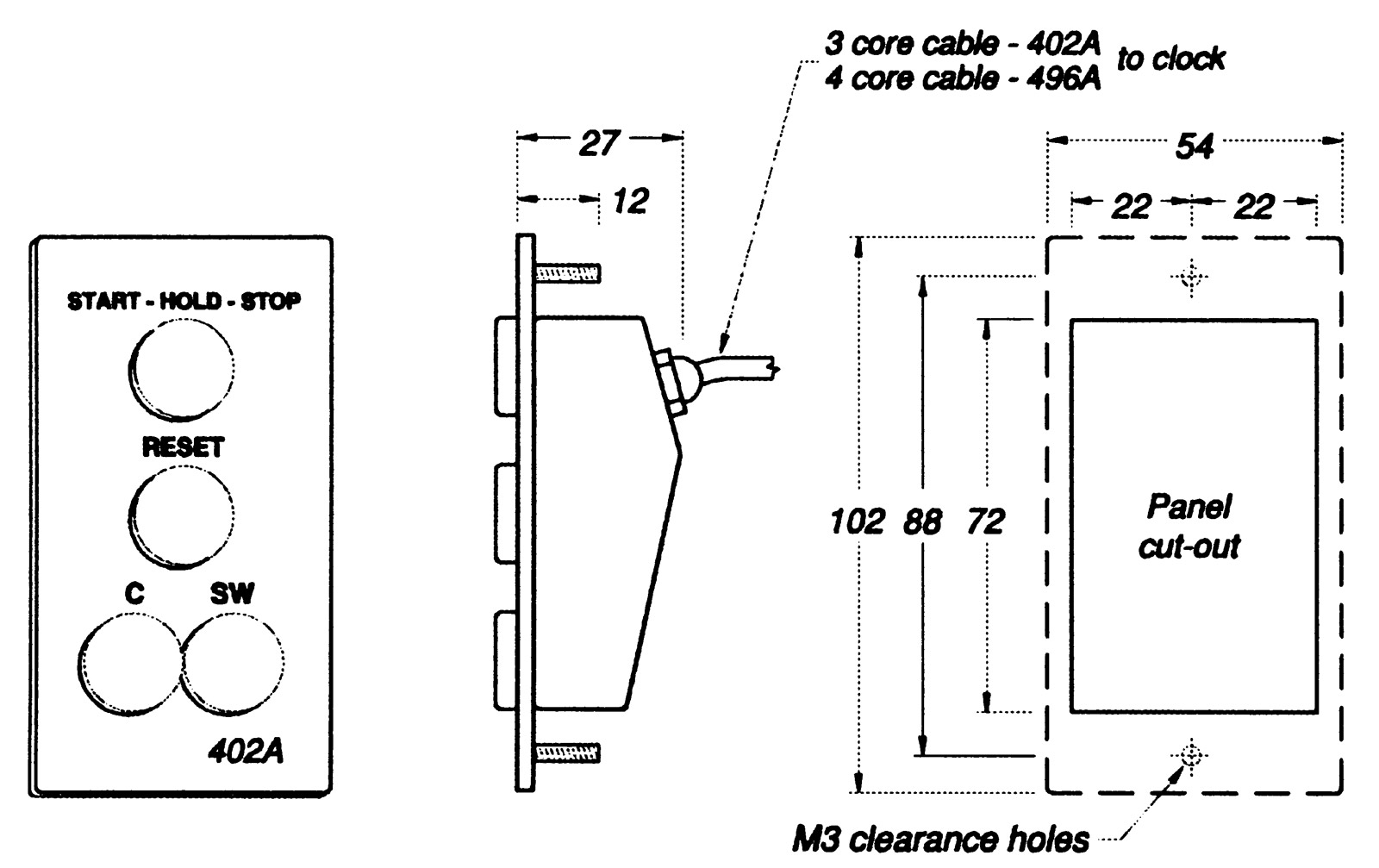 WHARTON 402A Stopwatch control unit for 401A/420A/490A series clocks