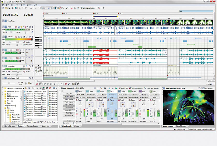 SONY ACID PRO 7.0 SOFTWARE Multitracking, editing, midi, looping, for PC