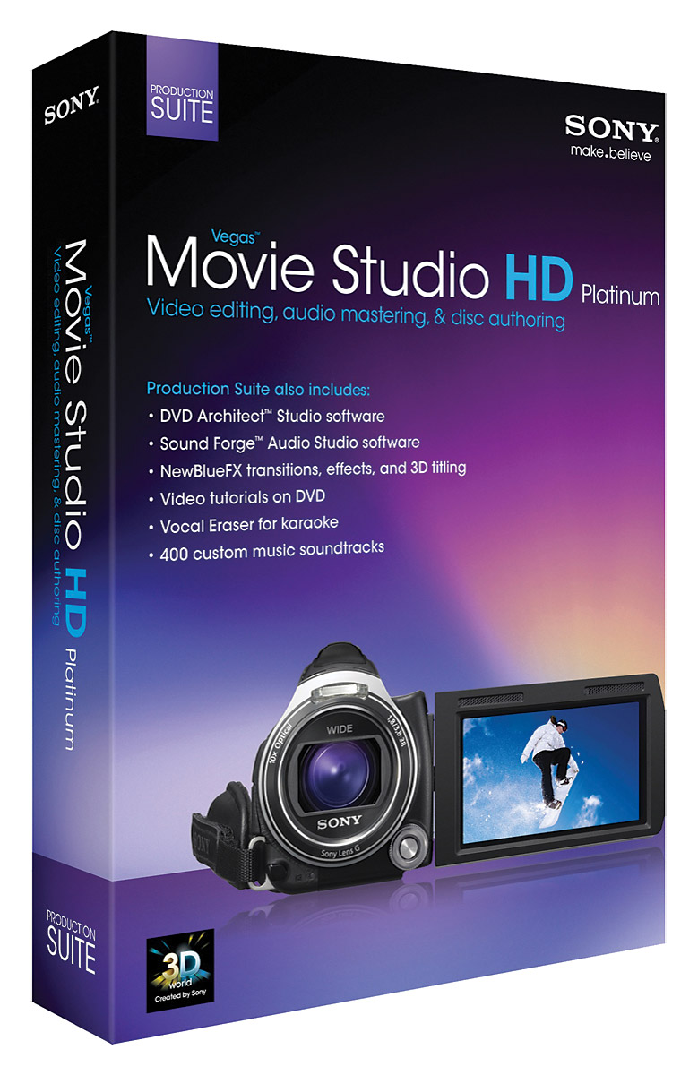 SONY VEGAS MOVIE STUDIO HD PLATINUM 11 PRODUCTION SUITE Video edit, DVD,  production suite for PC