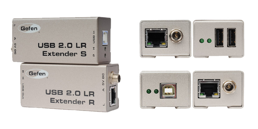 GEFEN EXT-USB2.0-LR USB EXTENDER 1x USB2.0 in, 2x USB2.0 out, 1x