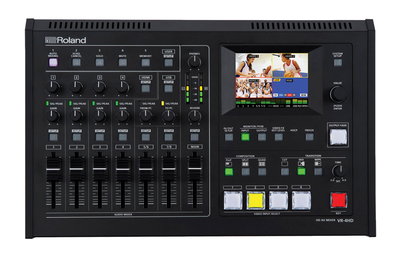 ROLAND VR4HD AV MIXER 6input, 18channel digital audio, 4channel