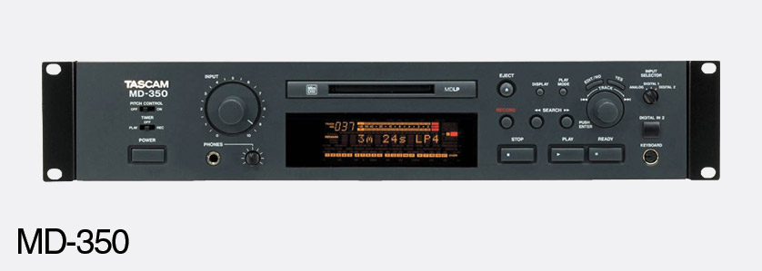 TASCAM MD-350 RECORDER Minidisc, 2U rackmount