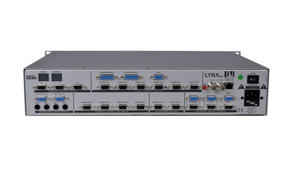 D&R LYRA 1x4 BROADCAST MIXER Four fader control surface, with LYRA I/O