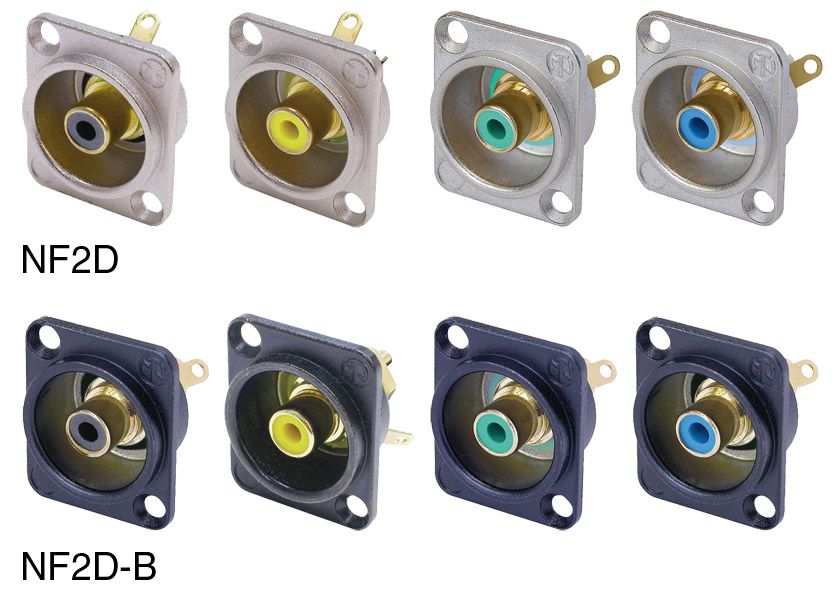 Phono Plug Types NEUTRIK RCA (PHONO) CONNECTORS - Female panel types - D series