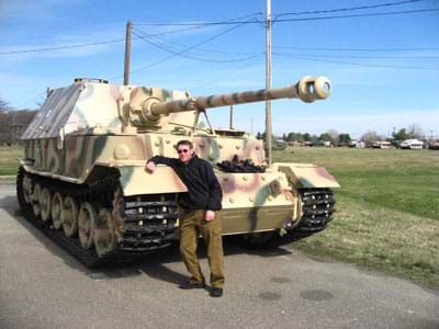 Paul Adlaf with an Elefant tank