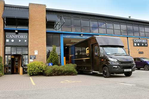 Image of the front of the Canford HQ building