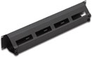 CANFORD CABLE MANAGEMENT PANEL Horizontal, 4 channel, with cover plate, 2U, black