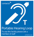 CONTACTA IL-SN05 SIGN Portable hearing loop, blue/white, adhesive back