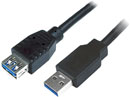 USB CABLE 3.0, Type A male - Type A female, 2 metre, black