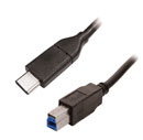 USB CABLE 3.1, Type C male - Type B male, 3 metre, black