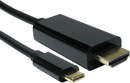 USB CABLE Type C male - HDMI male, 3 metre, black