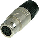 NEUTRIK OSC8F-NI NEUTRICON Cable plug, nickel, with insert and NEUTRICON Female solder contacts
