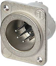NEUTRIK NC5MD-LX-M3 XLR Male panel connector, nickel shell, silver contacts, M3 holes