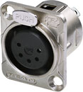 REAN RC5FDL XLR Female panel connector, nickel shell, tin-plated contacts, 5-pin