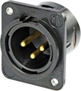 NEUTRIK NC3MDM3-H-B XLR Male PC mounting horizontal