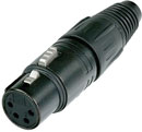 NEUTRIK NC4FX-BAG XLR Female cable connector, black shell, silver contacts