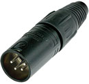 NEUTRIK NC4MX-BAG XLR Male cable connector, black shell, silver contacts