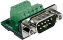 BTX CD-MX9M D-SUB 9 pin male, cable or panel mount, screw terminal