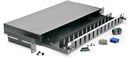 SC DUPLEX / LC QUAD PANEL, 12 cutout, 1U (without couplers) sliding tray, fibre management