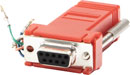CUSTOM ADAPTER D-SUB 9 way female/RJ45, red