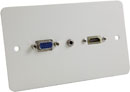 CANFORD CONNECTOR PLATE UK 2-Gang - AV Connections, HDMI, VGA and 3.5mm jack, white