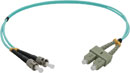 SC-ST MM DUPLEX OM3 50/125 Fibre patch cable 1.0m, aqua