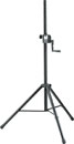 K&M 21302 LOUDSPEAKER STAND Floor, folding legs, up to 40kg, 1385-2180mm, hand crank, black