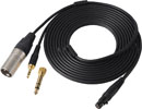 AUDIO-TECHNICA BPCB2 CABLE TA6F to 3-pin male XLR and 6.35mm jack, for BPHS2, BPHS2C, BPHS2S, 3.3m