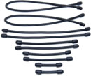 BUBBLEBEE CABLE BINDERS Rubberised, 5 sizes, black, pack of 10