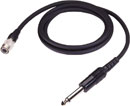 AUDIO-TECHNICA AT-GCW GUITAR LEAD For Unipack radiomic Tx, 6.35mm jack plug, 900mm, black