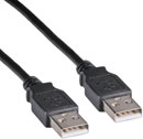 USB CABLE 2.0, Type A male - Type A male, PVC, 1 metre, black