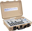 AUDIOPRESSBOX APB-320 C-D-USB PRESS SPLITTER Portable, Dante, USB-C, active, battery/mains, tan