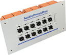 AUDIOPRESSBOX APB-112 IW-D PRESS SPLITTER Active, in-wall, Dante in, 12x mic/line out