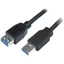 USB CABLE 3.0, Type A male - Type A female, 2 metre, black