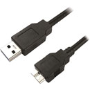 USB CABLE 3.0, Type A male - Type B-micro male, 2 metre, black