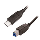 USB CABLE 3.1, Type C male - Type B male, 2 metre, black