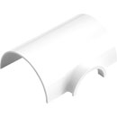 D-LINE FLAT5025W 1/2-ROUND CLIP-OVER BOX ADAPTOR TEE, For 50 x 25mm trunking, white