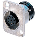 NEUTRIK ORP8F-NI NEUTRICON Panel socket, nickel, with insert and NEUTRICON Female solder contacts