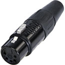 REAN RC5F-B XLR Female cable connector, black shell, gold-plated contacts, 5-pin