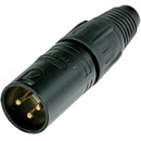 NEUTRIK NC3MX-B XLR Male cable connector, black shell, gold contacts