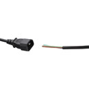 AC MAINS POWER CORDSET IEC C14 male - bare ends, 5 metres, black
