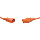 AC MAINS POWER CORDSET IEC C13 female - IEC C14 male, 0.5 metre, orange