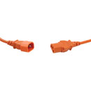 AC MAINS POWER CORDSET IEC C13 female - IEC C14 male, 1.5 metres, orange